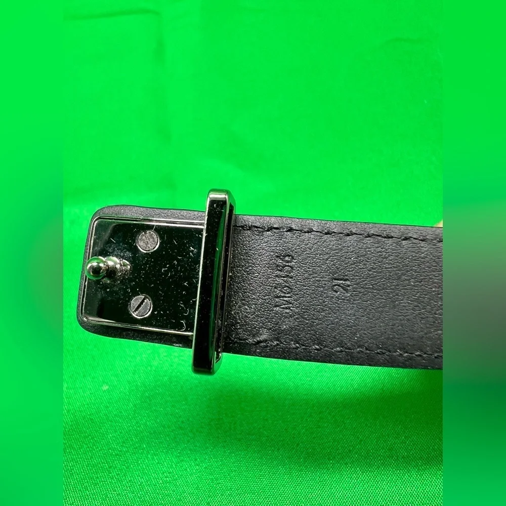 Louis Vuitton Black Leather Bracelet M6456 sz 21